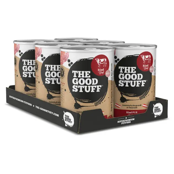 THE GOODSTUFF Rind Pur – getreidefreies Nassfutter für Hunde im 6er-Pack