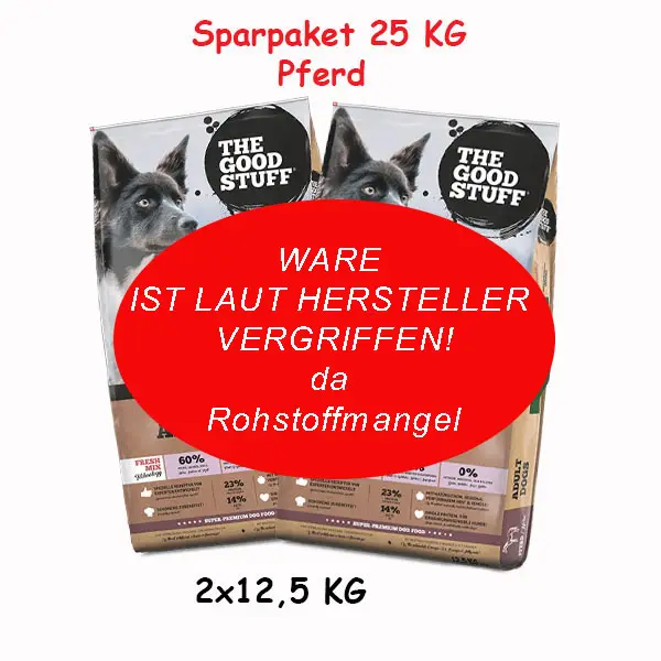 The Good Stuff Pferd Adult 25 kg  Hunde Trockenfutter große Kroketten