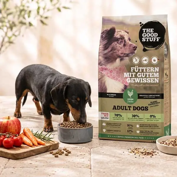 THE GOODSTUFF Minis Huhn Adult getreidefreies Trockenfutter mit kleinen Kroketten