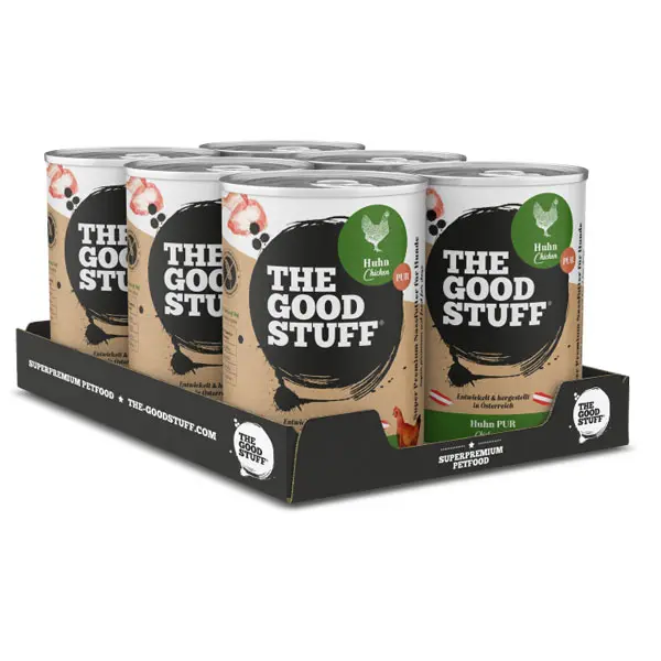THE GOODSTUFF Huhn Pur – getreidefreies Nassfutter für Hunde im 6er-Pack