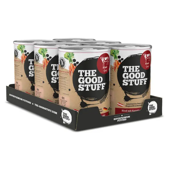 THE GOODSTUFF Rind mit Karotte & Apfel – getreidefreies Nassfutter für Hunde im 6er-Pack
