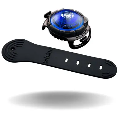 Orbiloc Dog Dual Sicherheitslicht Blau mit Befestigungsband