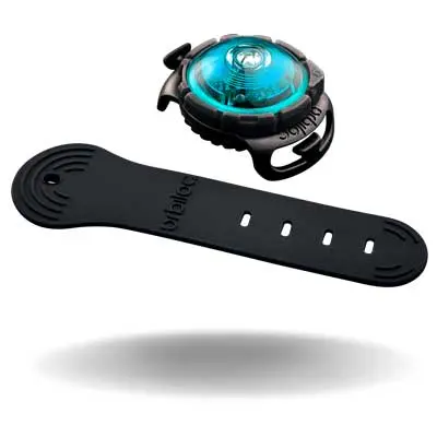 Orbiloc Safety Light Türkis mit Befestigungsband