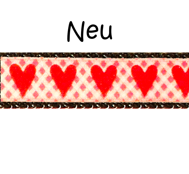 Hundehalsband Schwarz mit verschiedenen Borten 15 mm Bandbreite
