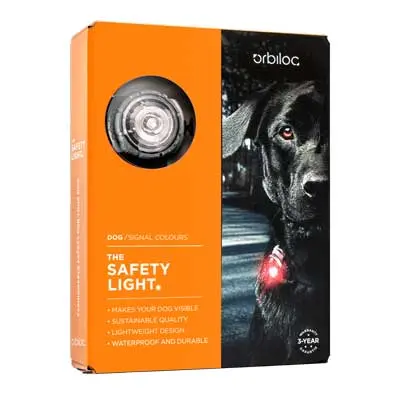 Verpackung des Orbiloc Dog Dual Sicherheitslichts in Weiß