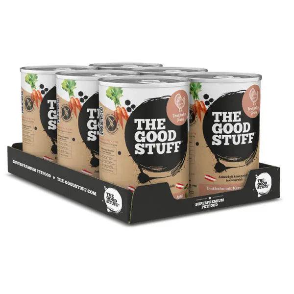 THE GOODSTUFF Truthahn mit Karotte & Apfel – getreidefreies Nassfutter für Hunde im 6er-Pack