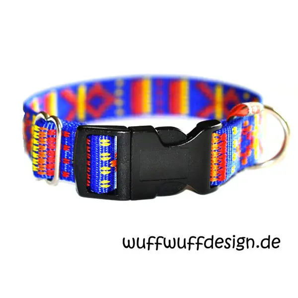 Mosaik-Hundehalsband, 25 mm breit, für mittelgroße und große Hunde geeignet.