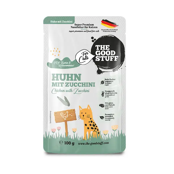 THE GOODSTUFF Huhn mit Zucchini Pouch 100 g Katzen-Nassfutter