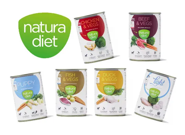 Natura Diet Hundefutter – gesundes, natürliches Trockenfutter für Hunde in verschiedenen Sorten.