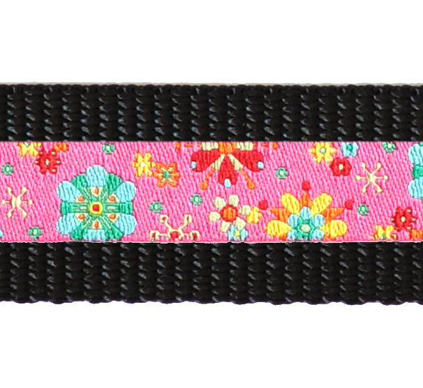 Hundehalsband Schwarz mit verschiedenen Borten 25 mm Bandbreite 