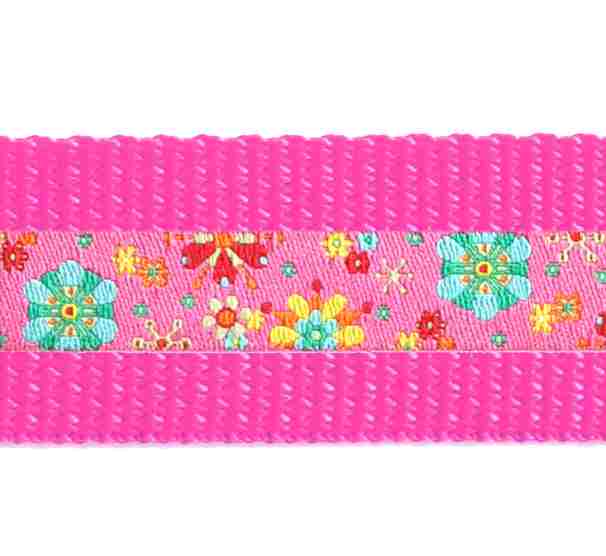 Hundehalsband Pink mit verschiedenen Borten 30 mm Bandbreite 